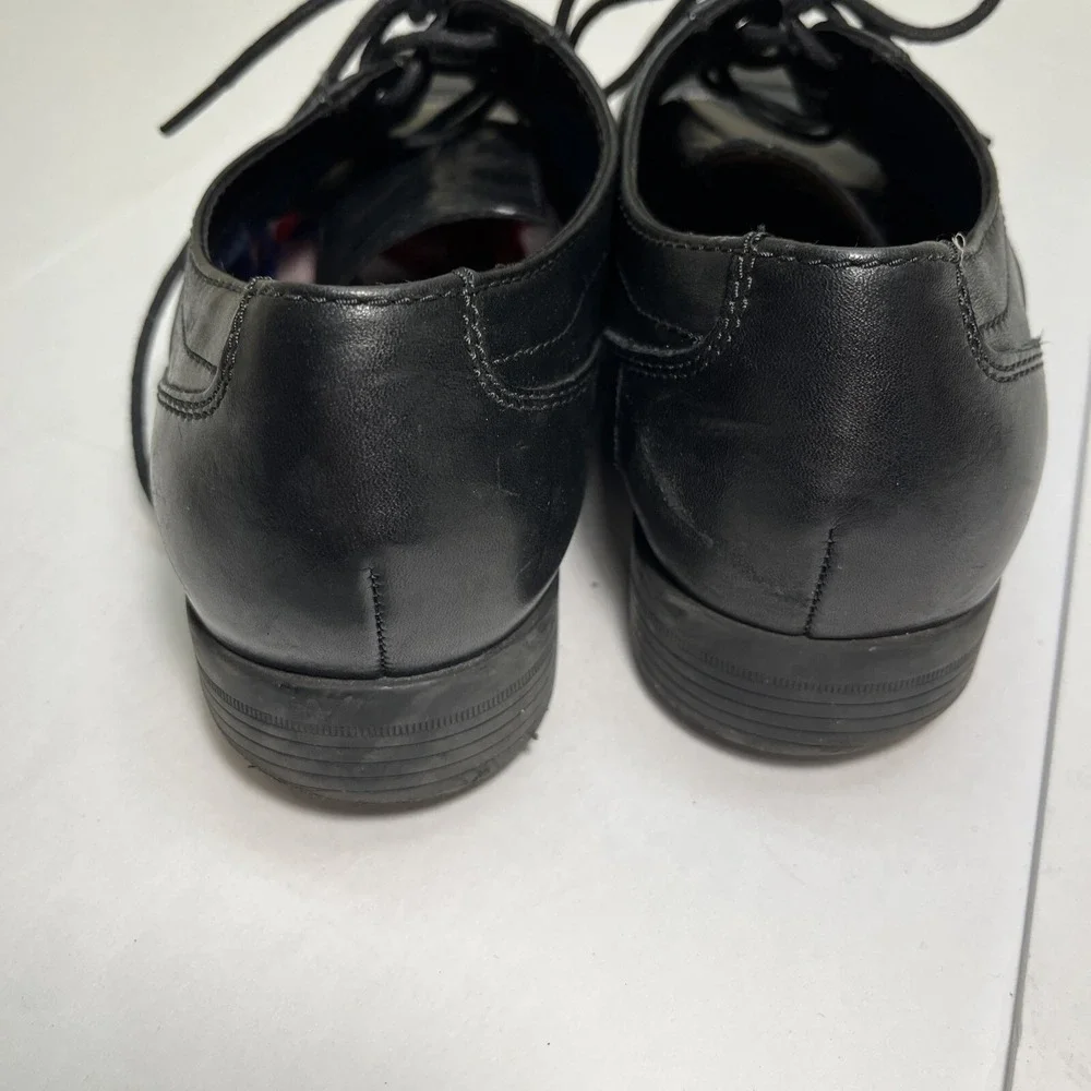 Clarks Mens Tilden Cap Black Leather Derby Oxford Dress Shoes 8M 261315737070